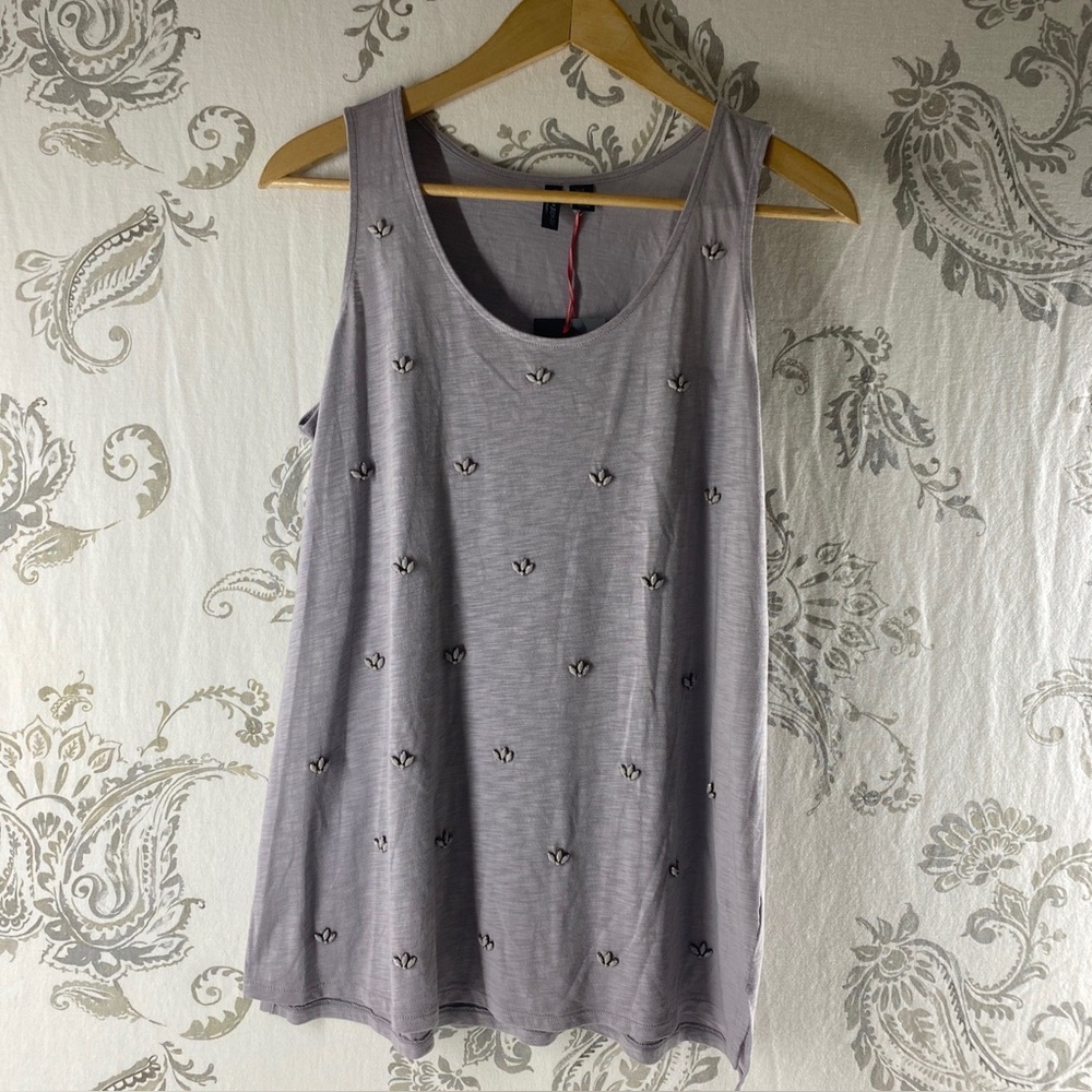 Cynthia Rowley‎ Gray
Sleeveless Swing Top Beaded, 1X